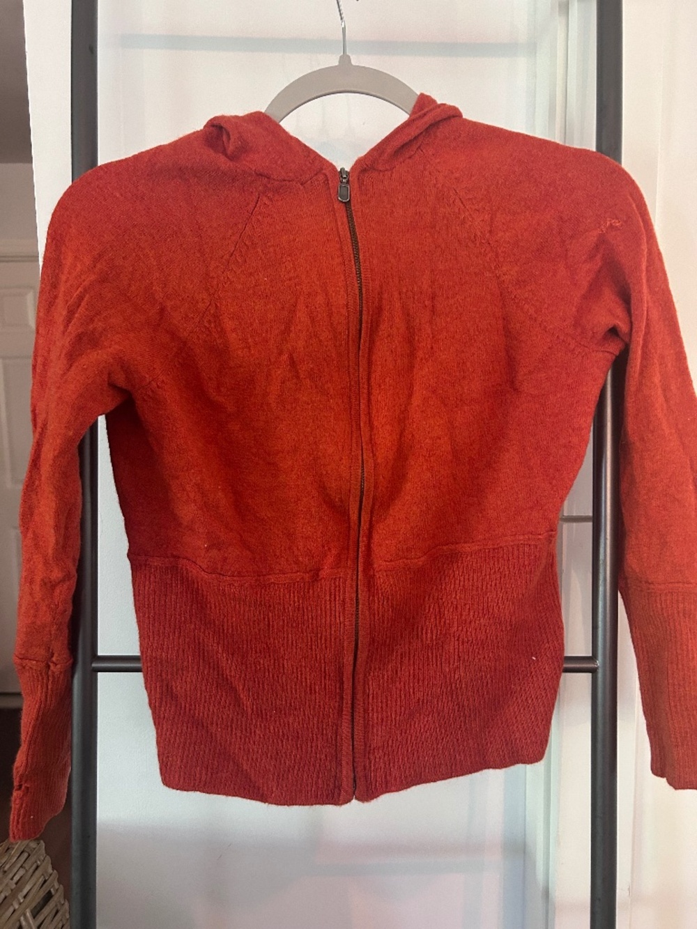 Vintage Y2K Burnt Orange Merino Wool Zip Up Hoodie